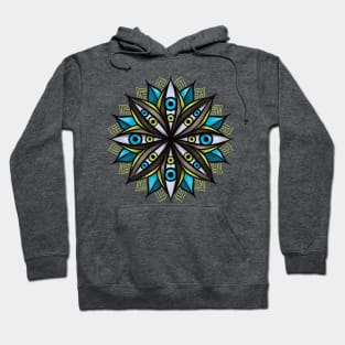 Weird Eyes With Double Iris Flower Mandala Hoodie